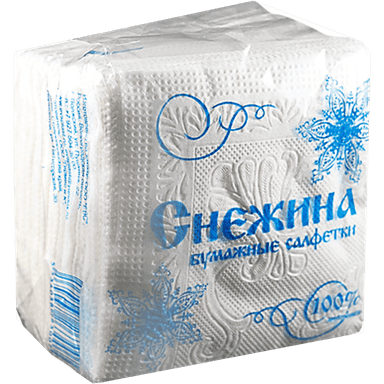 Салфетка бумажная 1/однослойная "Снежинка" 50 листов пач. (20 пач.упак)